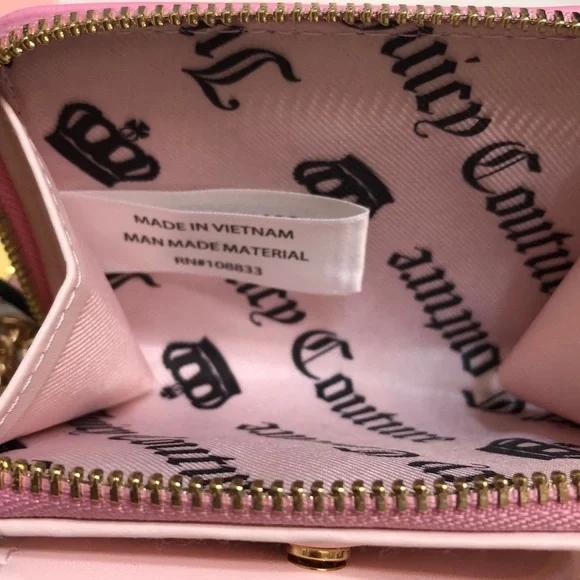 Juicy Couture Cherry Blossom Pretty Pop Small ZA Wallet Back ID Organizer NWT - Picture 13 of 16